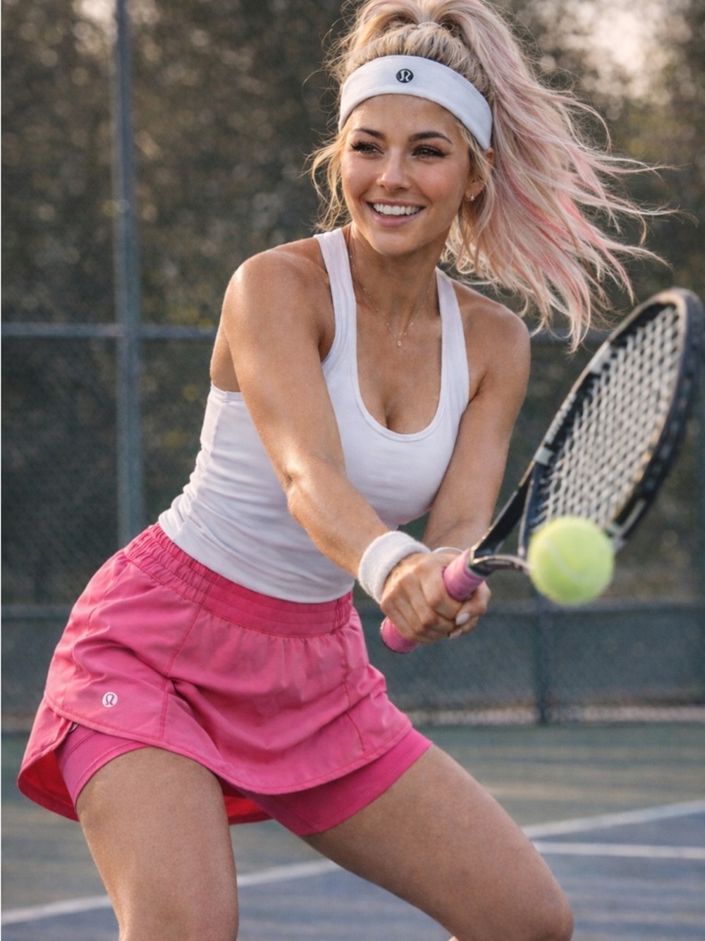 RARE Lululemon Hot Pink Tennis Skirt Size 6 Built-In Shorts Athletic